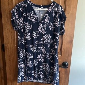 GAP Navy Tunic with Pale Pink Floral Motif